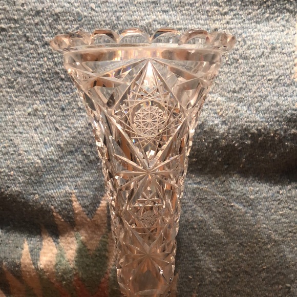 Hawkes vintage brilliant cut crystal trumpet vase - Picture 3 of 4